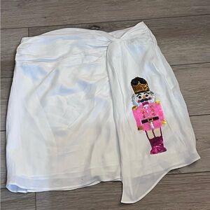 Judith March White Skirt with Festive Design